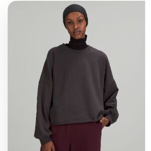 Oversized Boxy Crew in Black Granite